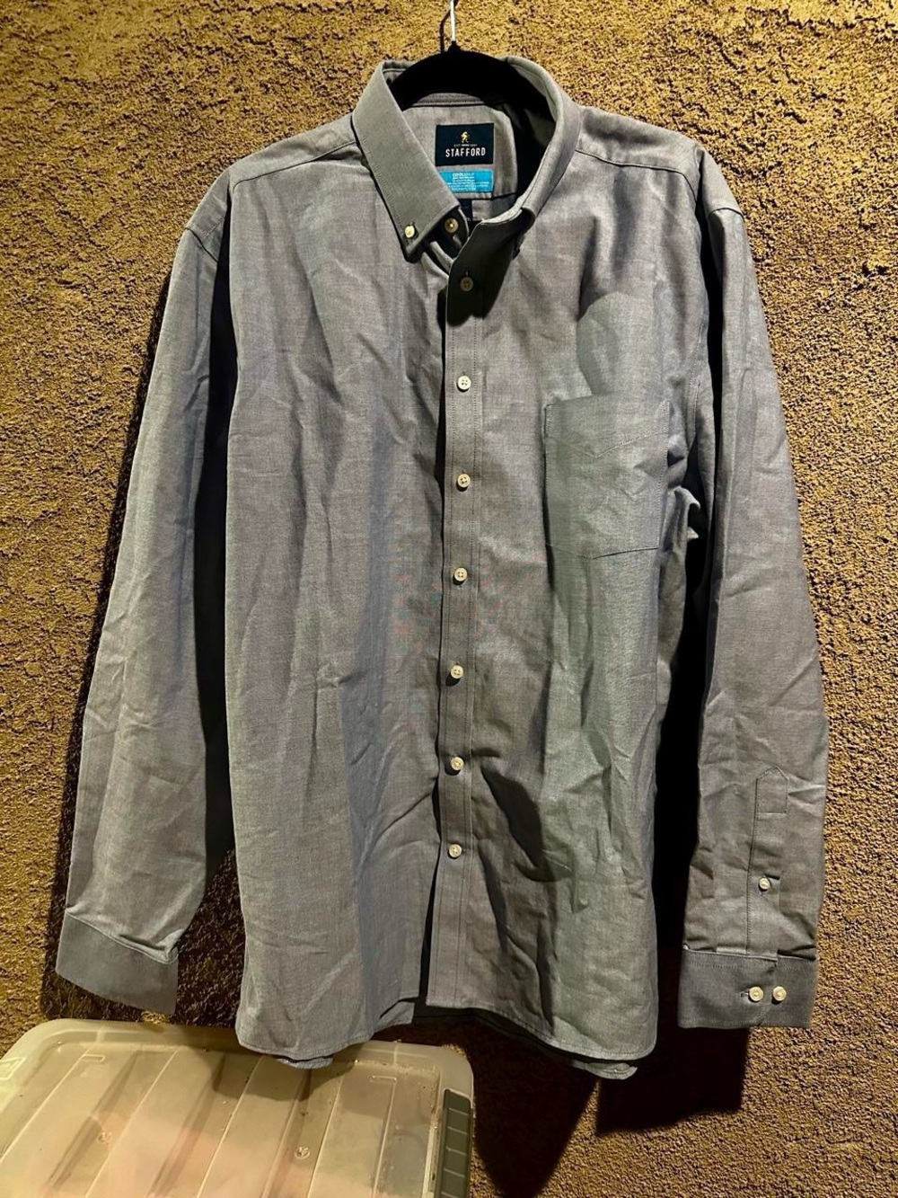 Stafford Men's Button-Down Shirt - Blue - Picture 2 of 4